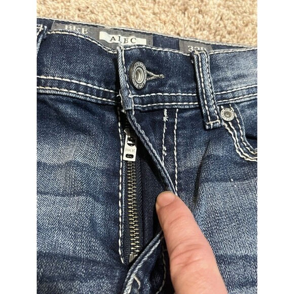 BKE Jeans Mens 32x29 Blue Denim Alec Straight Mid Rise Stretch Buckle - EUC - Picture 2 of 11